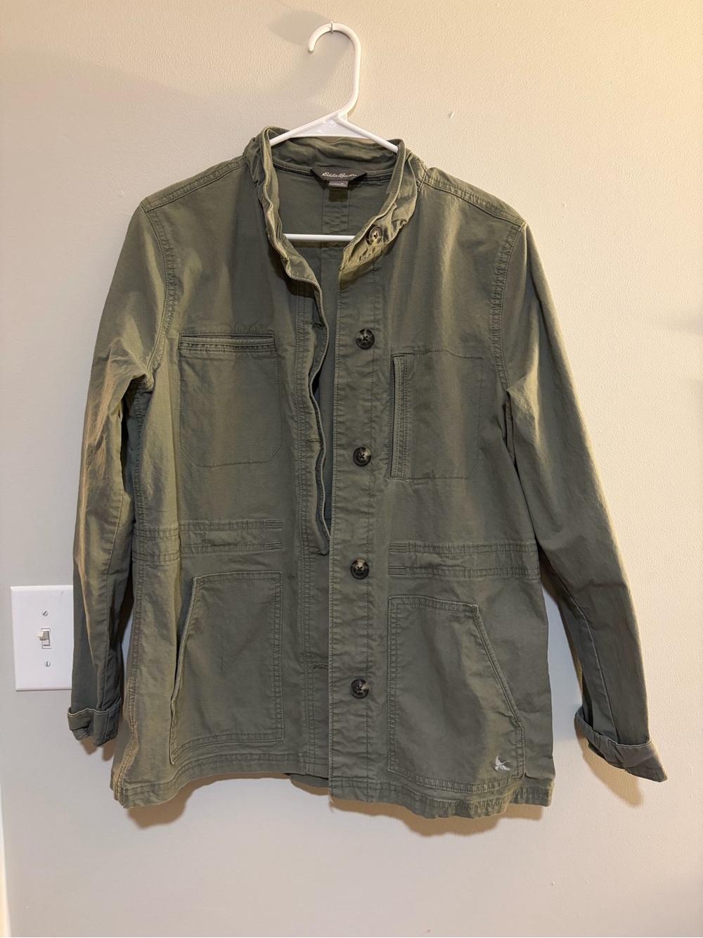 Eddie Bauer Olive Green Military Utility Jacket